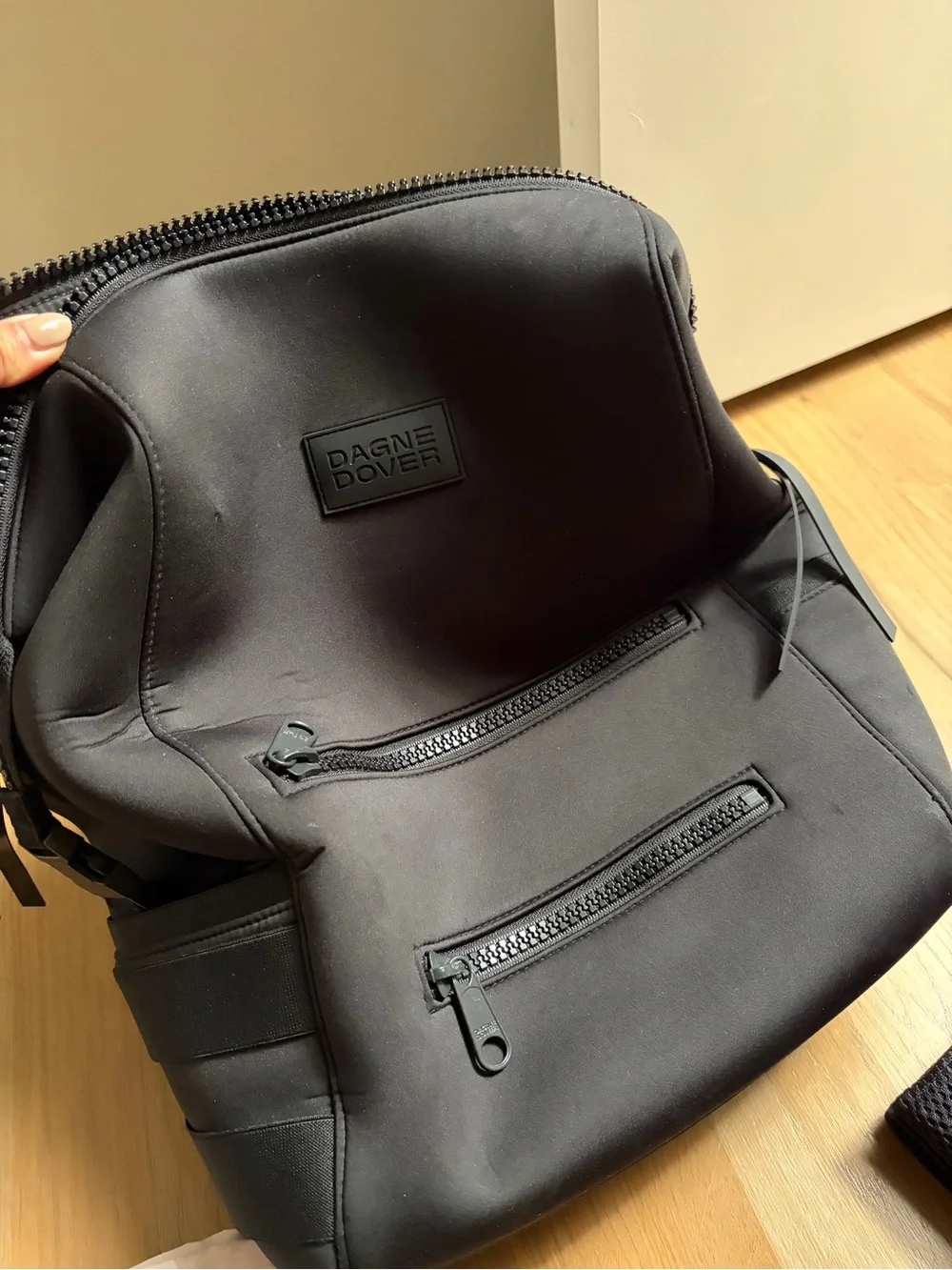 Dagne Dover Black Neoprene Backpack - Sleek Everyday diaper Bag